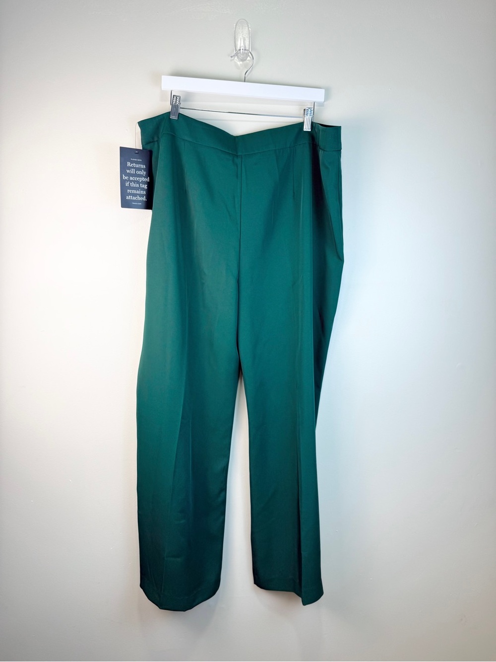 Tuckernuck Erin High Rise Wide Leg Trousers | XXXL | Deep Green Dress Pants NWT - Picture 4 of 9